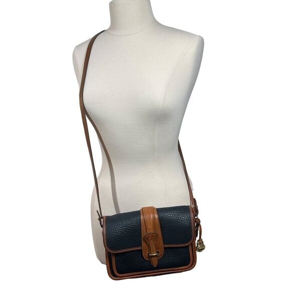 Elegant Black and Tan Leather Crossbody Bag - Picture 1 of 16